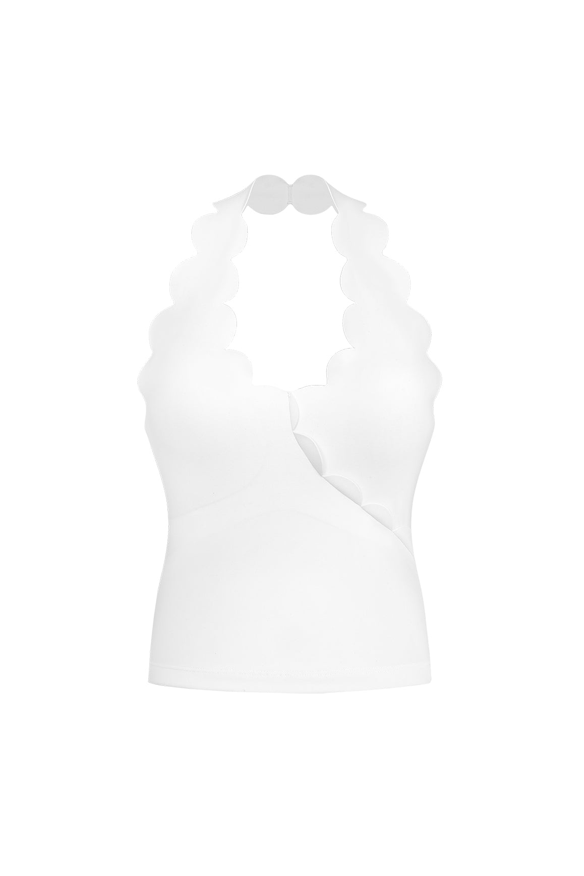 Riviera Scallop Halter Bra Tank