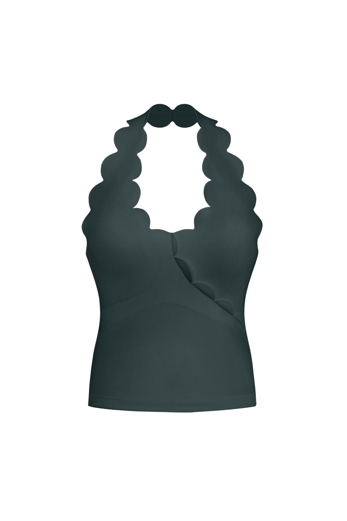 Riviera Scallop Halter Bra Tank | WISKII Active | Deep Sea