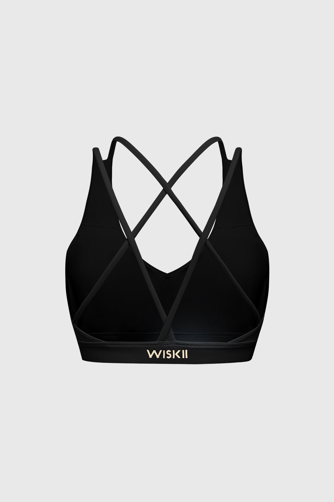 Scoop Neck Crossback Bra | Black Bra | WISKII Active