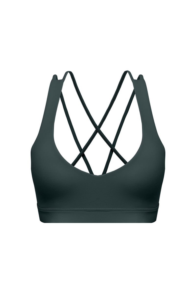 Scoop Neck Crossback Bra | WISKII Active | Deepsea