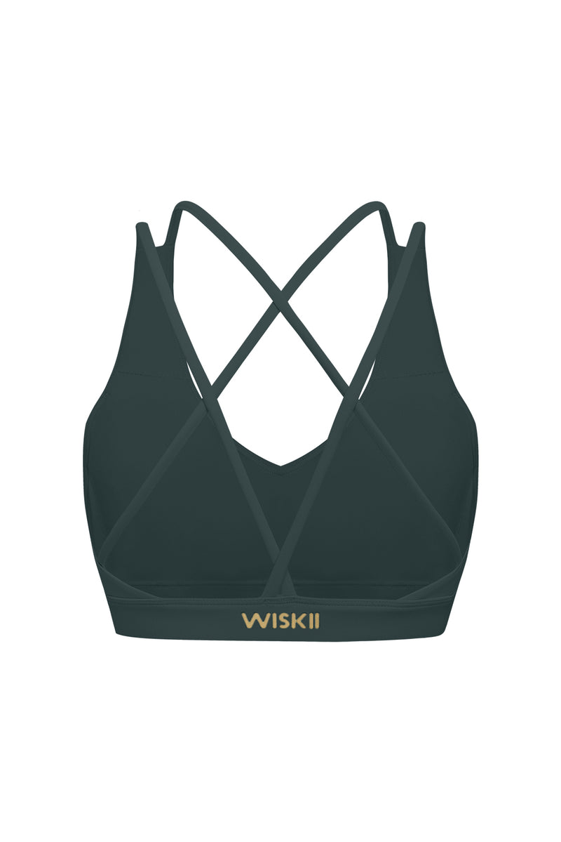 Scoop Neck Crossback Bra | WISKII Active | Deepsea