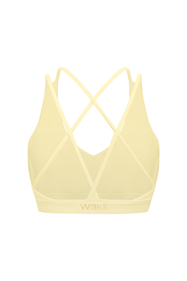 Scoop Neck Crossback Bra | WISKII Active | Lemondrop
