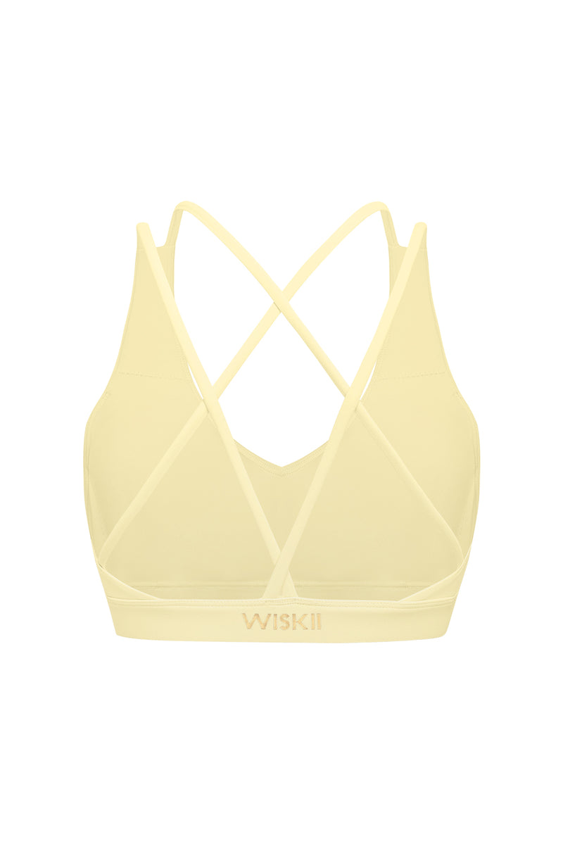 Scoop Neck Crossback Bra | WISKII Active | Lemondrop