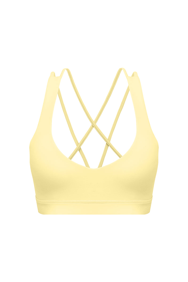 Scoop Neck Crossback Bra | WISKII Active | Lemondrop
