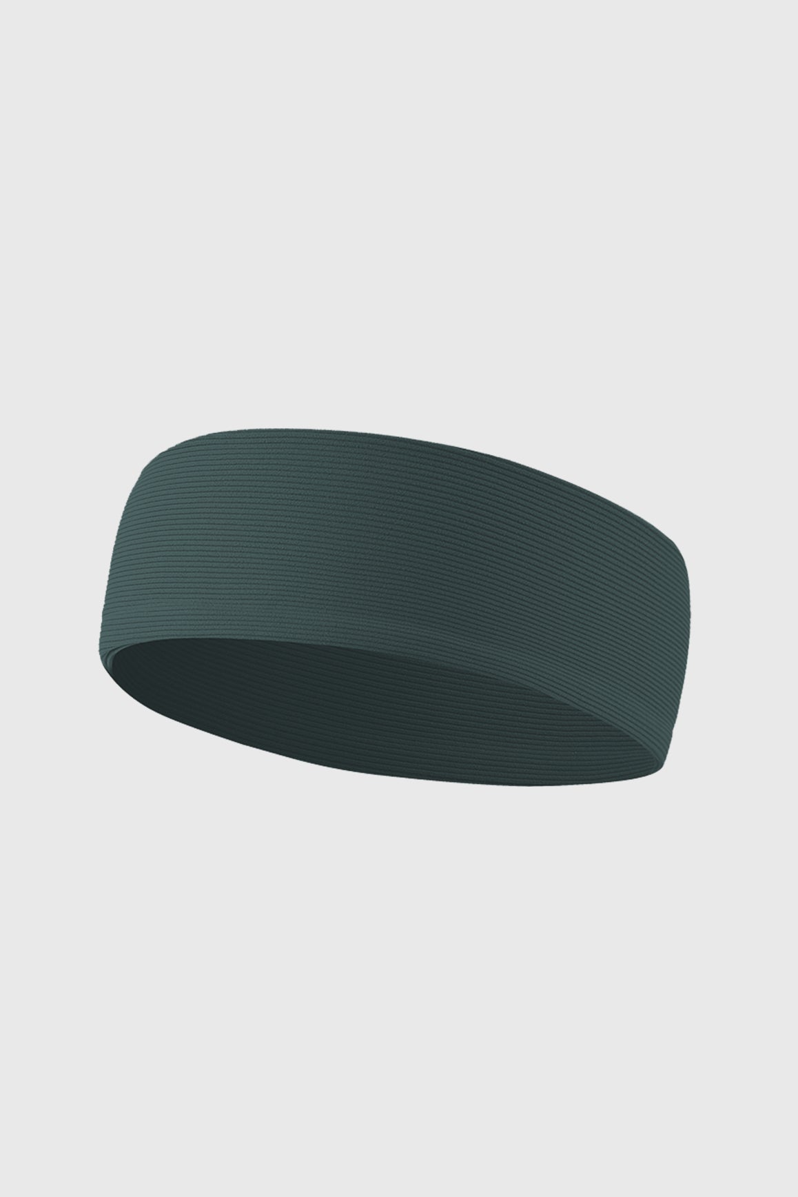 Stretchy ribbed headband in deep sea blue from WISKII accessories, featuring a comfortable, stretchy design for active wear.
