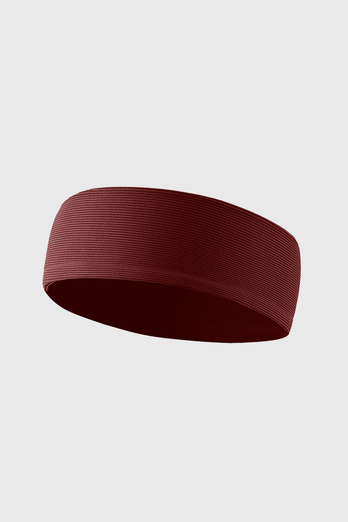 Stretchy ribbed headband in mulled wine color from WISKII, stylish accessories for active and casual wear.