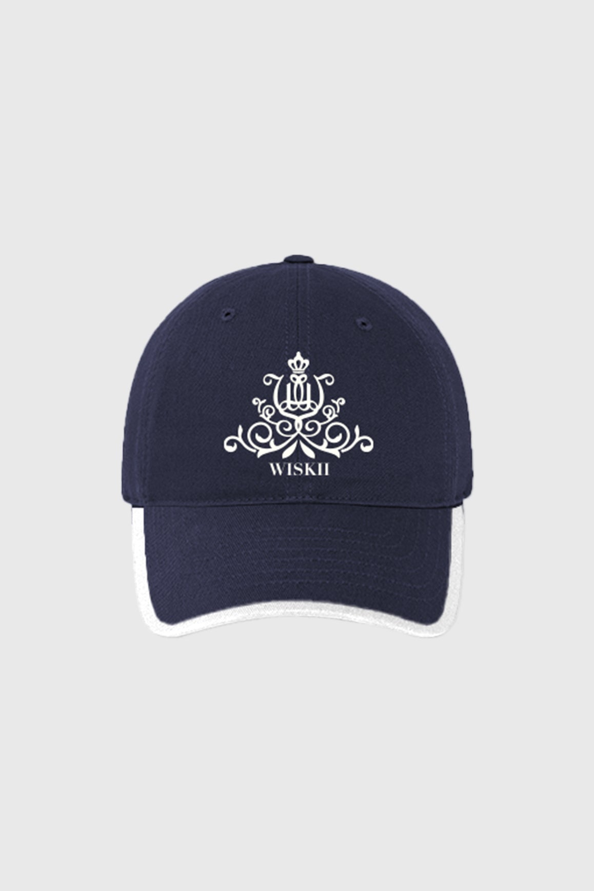 WISKII Studio Sport Cap in midnight black and white, a stylish accessories cap with a curved brim and adjustable strap.