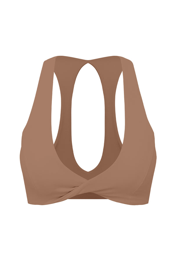 Twist-Front Everyday Bra | Tuscan Tan | WISKII Active