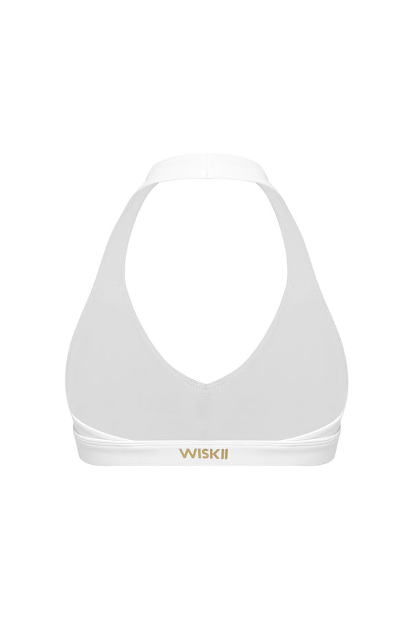 V-Cut Halter Bra | Ivory | WISKII Active