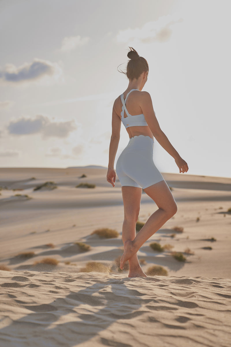 Model wears High Waist Sculpting Biker Short|Belairblue