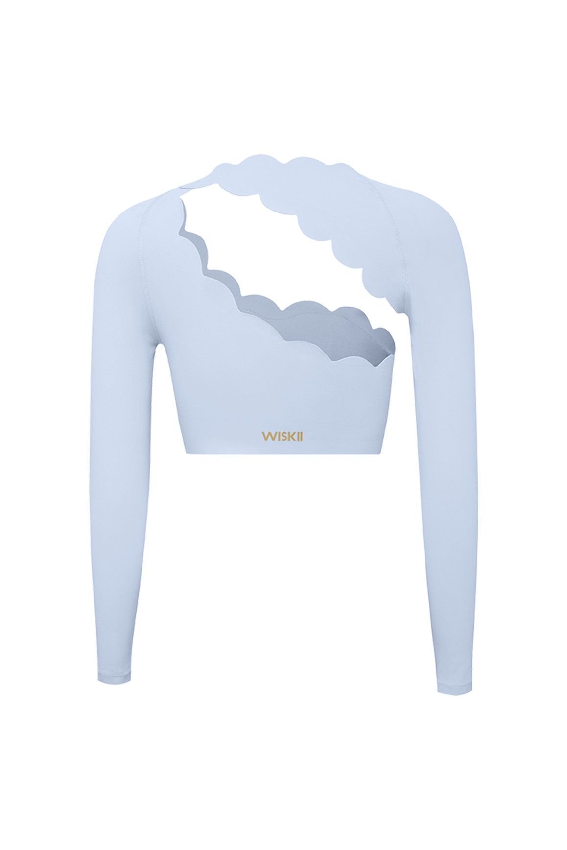 Asymmetrical Long Sleeve Crop Top | heavenlyblue | WISKII Active