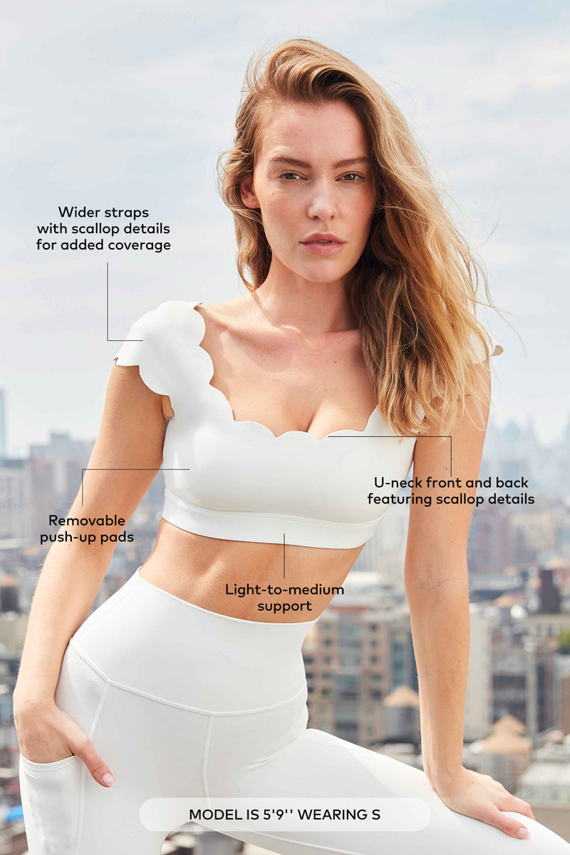 Model wears WISKII Chic Bra Top |Ivory|WISKII Active