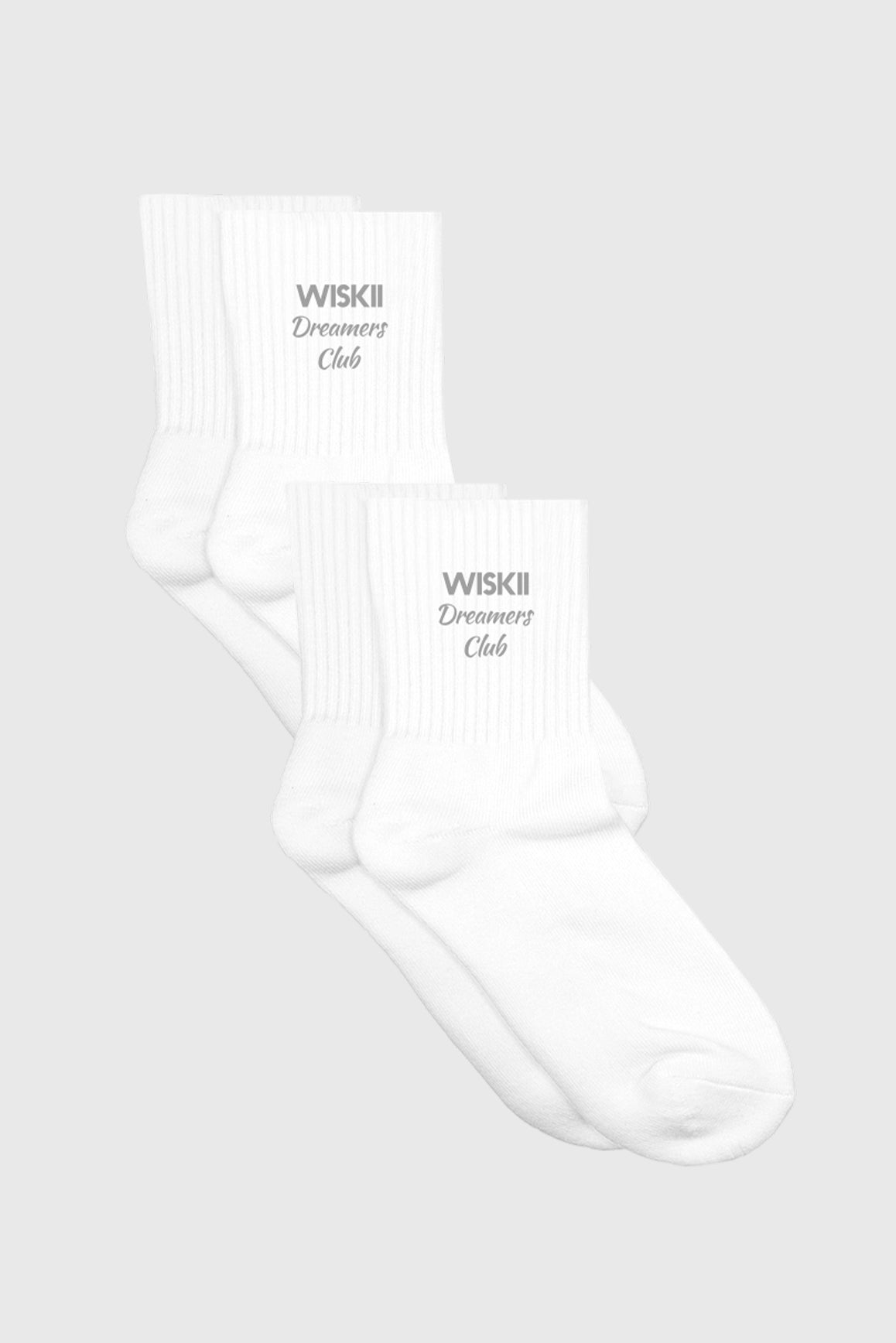 Pair of WISKII Dreamers Club Socks in a 2-pack, featuring colorful, cozy accessories with playful patterns and soft fabric.