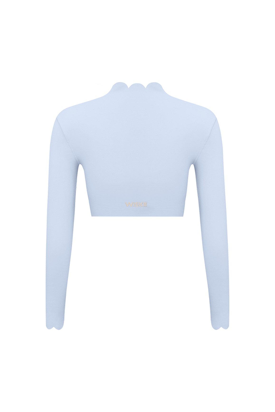 Scallop Cropped Long Sleeve Top | heavenlyblue | Mini Length | WISKII ACTIVE