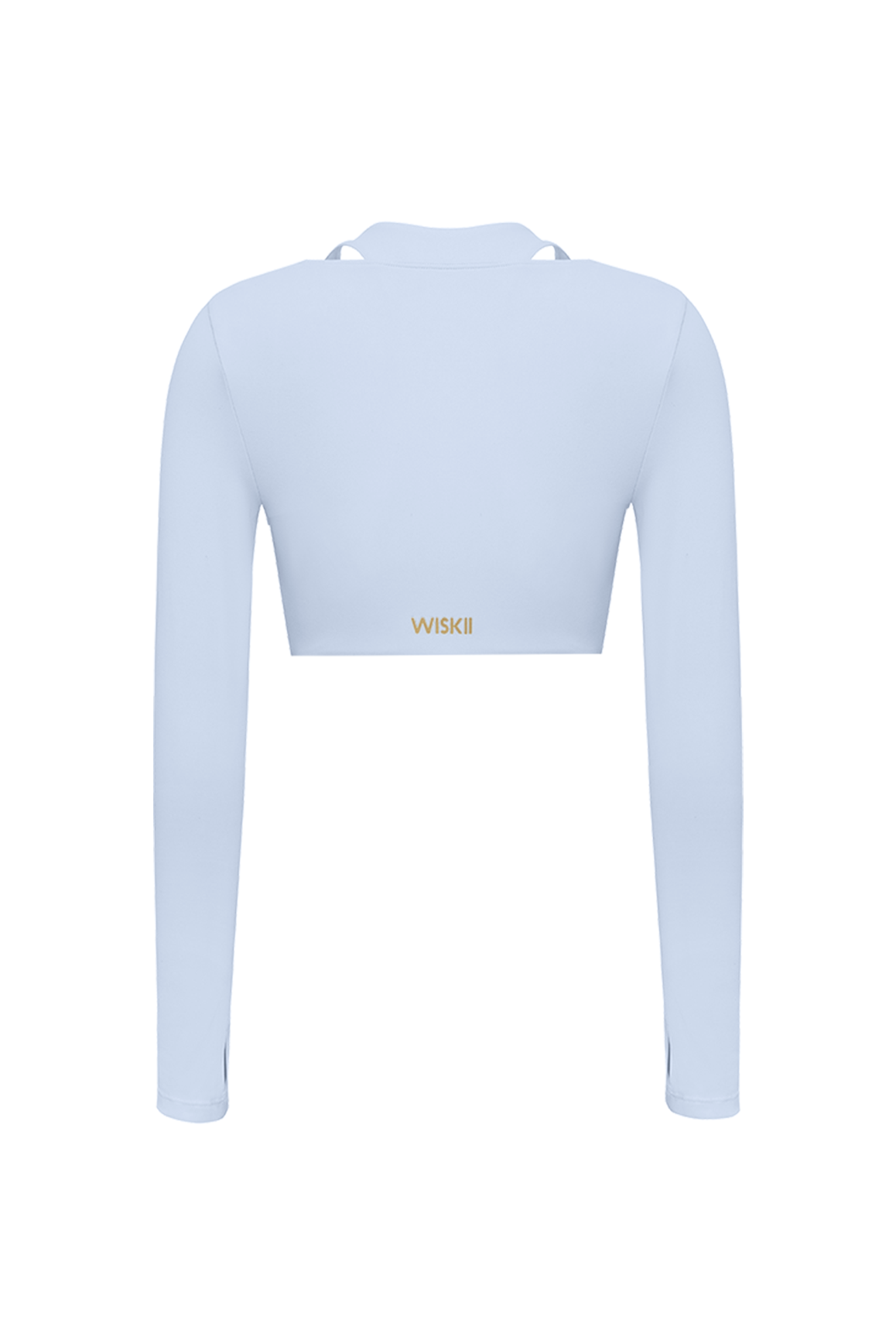 Twist-Front Shoulder Cut Crop Top | heavenlyblue | WISKII Active