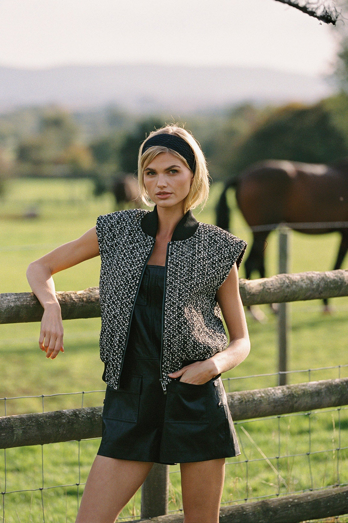 Faux Leather Overall Shorts