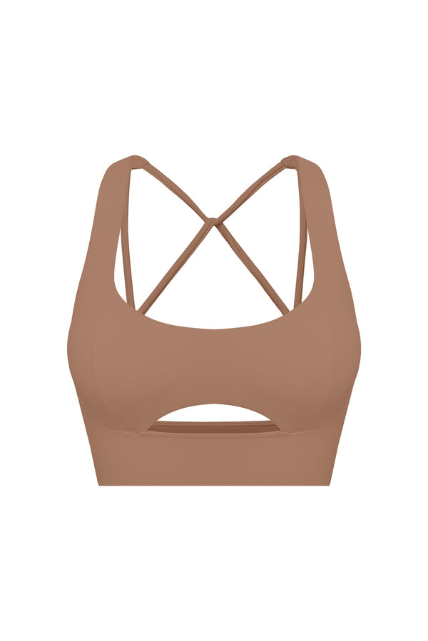 WISKII Vibrant Strapback Bra | Color Tuscan Tan | WISKII Active