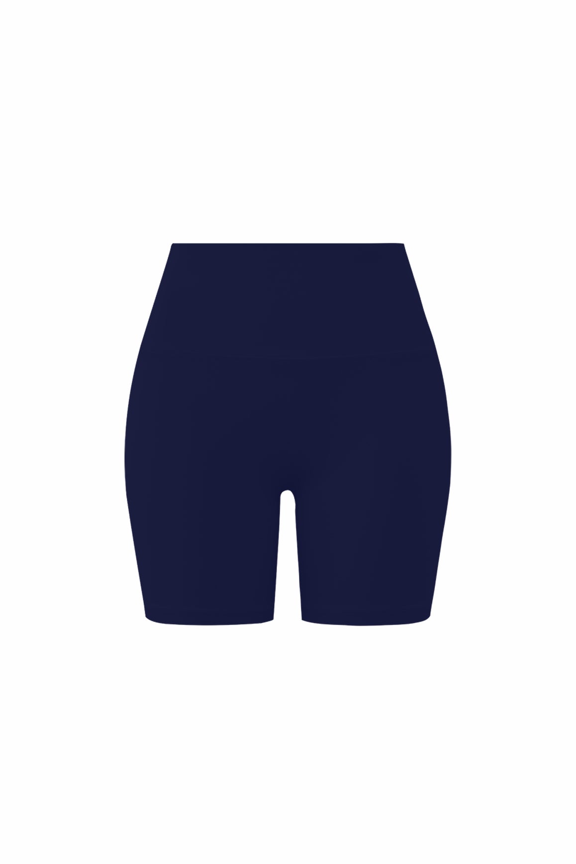 WISKII high-waist Vigor scrunch shorts in midnight blue, featuring a fitted design with a comfortable stretch waistband.