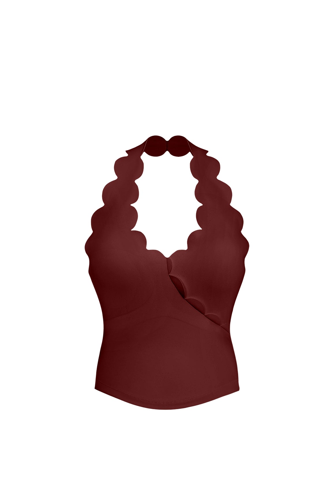 Riviera Scallop Halter Bra Tank