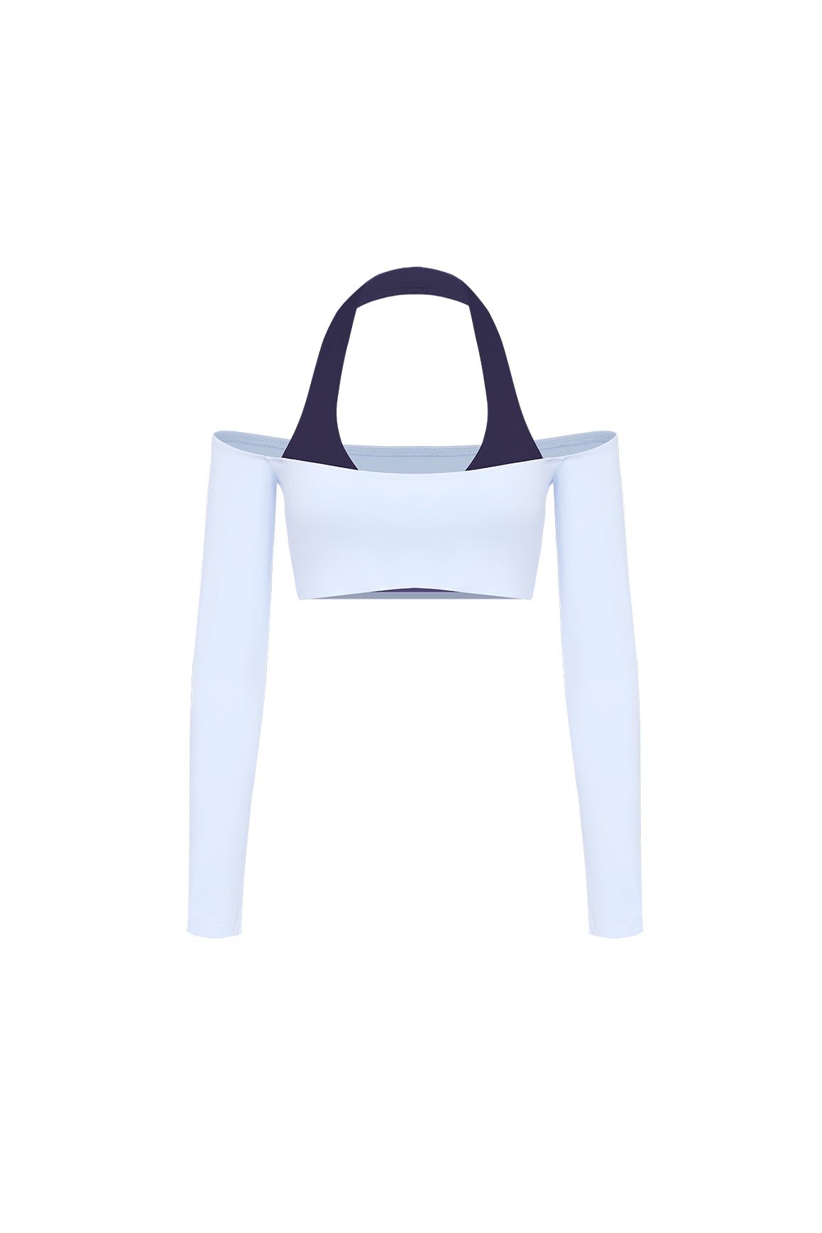 オフショルダー長袖クロップトップ