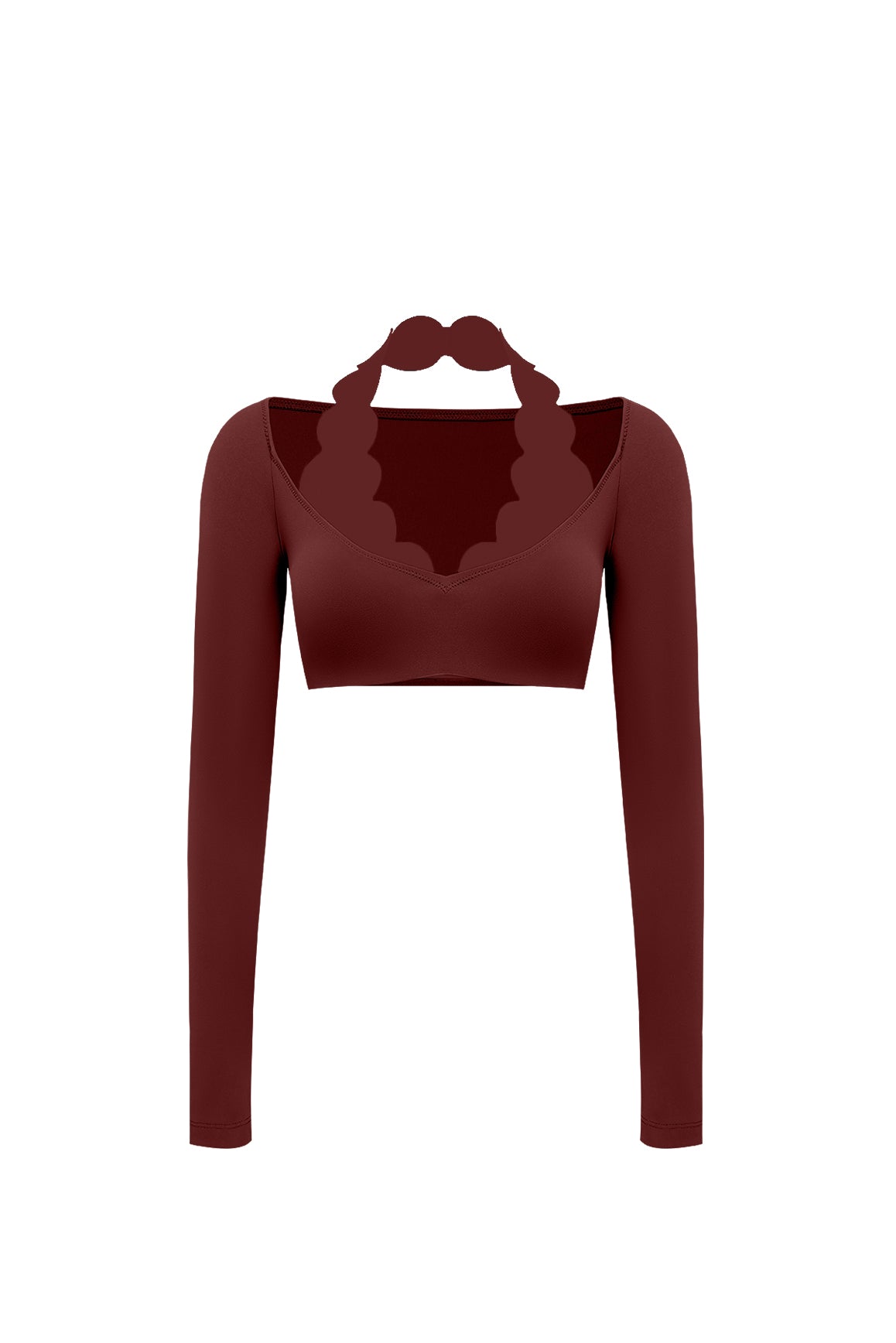 オフショルダー長袖クロップトップ