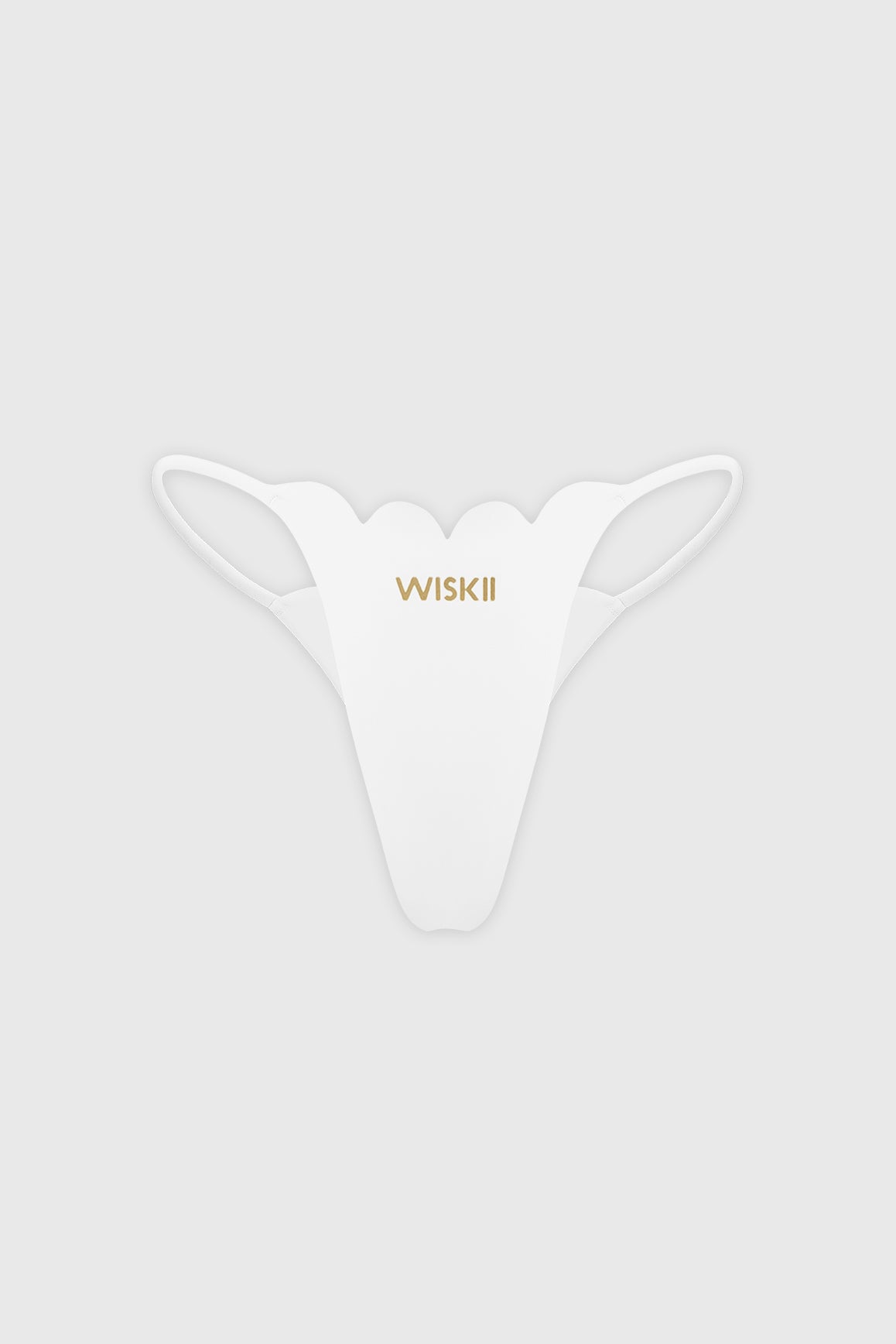 WISKII scallop high-leg bikini bottom, stylish underwear with scalloped edges and high-leg cut, in a vibrant color.