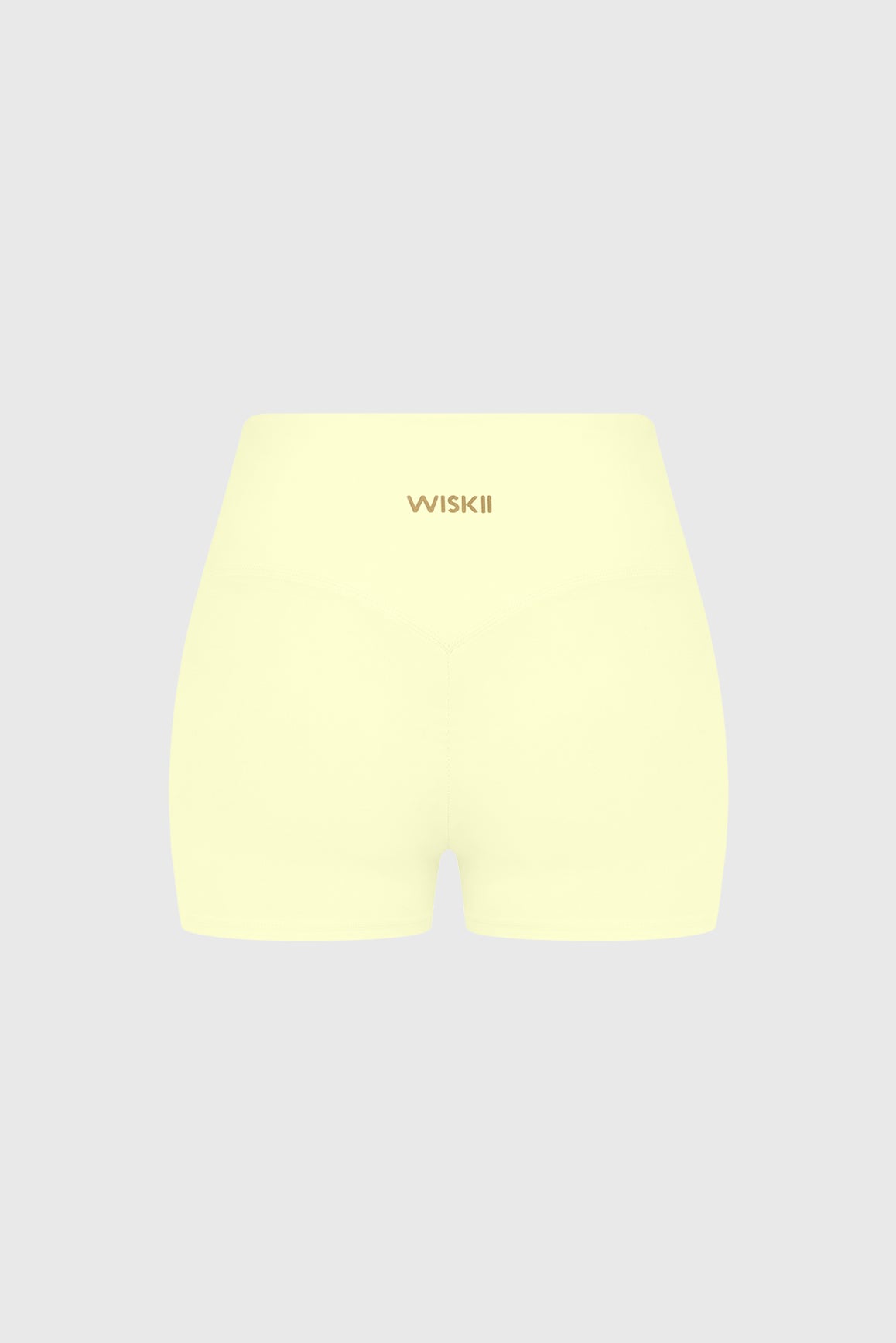 WISKII Riviera high rise scrunch shorts in a lightweight fabric, featuring a fitted waistband and stylish high-rise design.