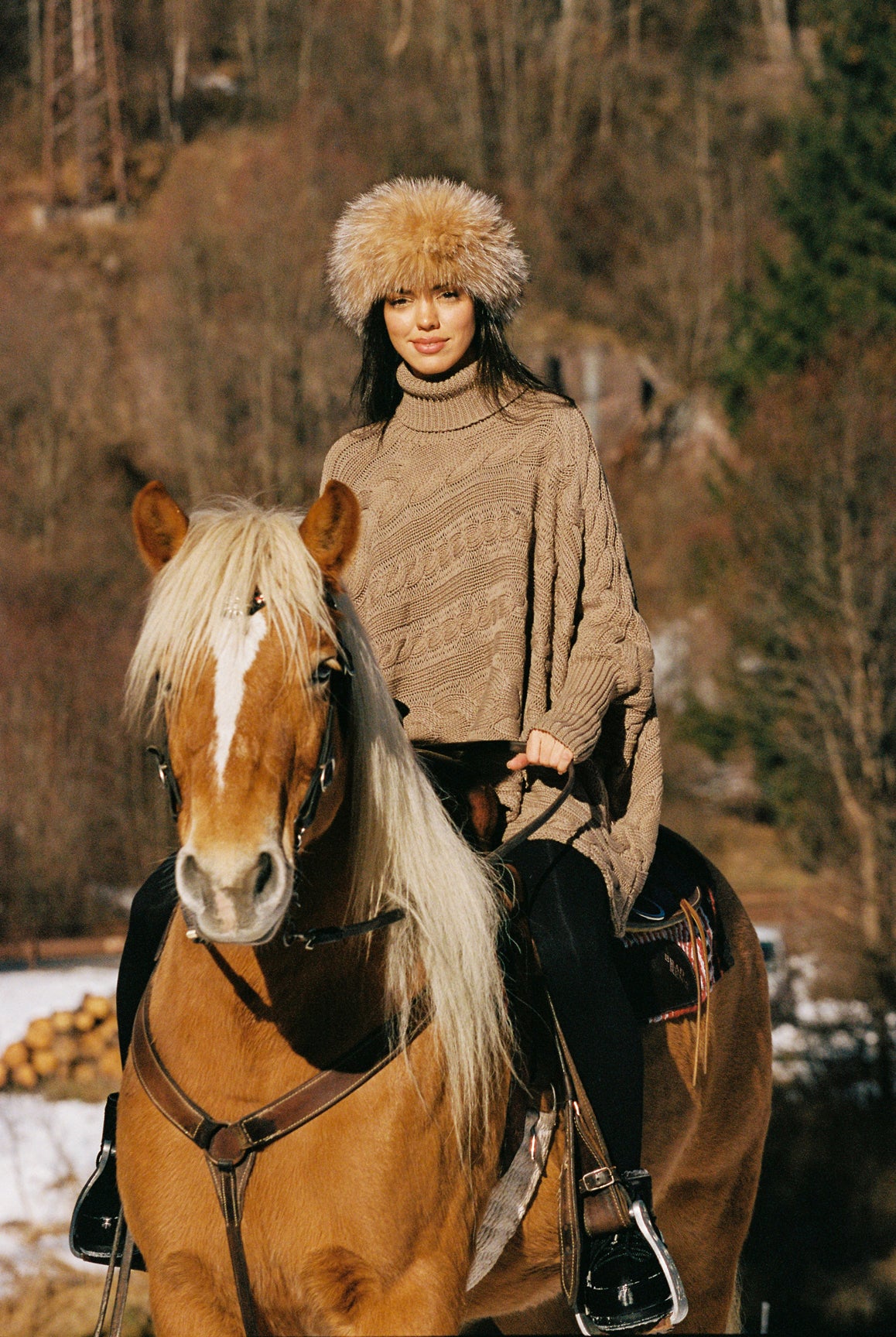 Cable Knit Cape Sweater