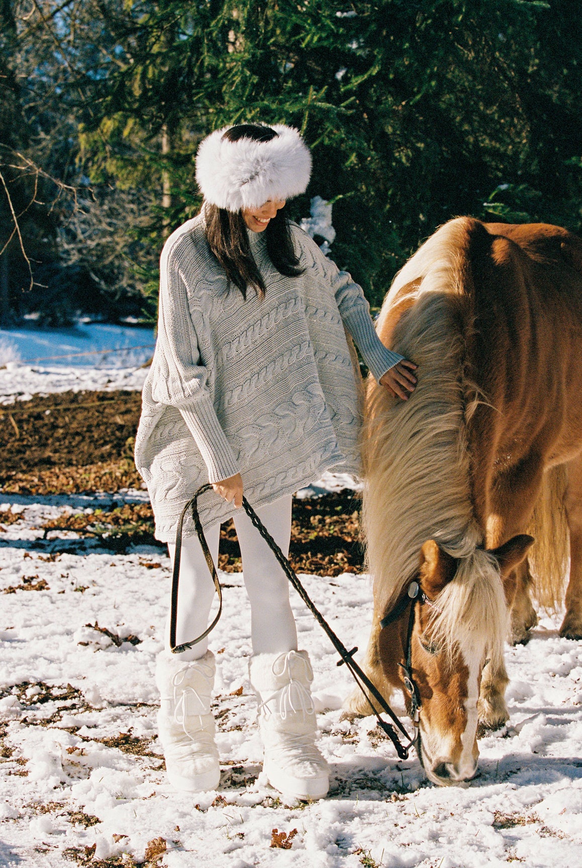 Cable Knit Cape Sweater