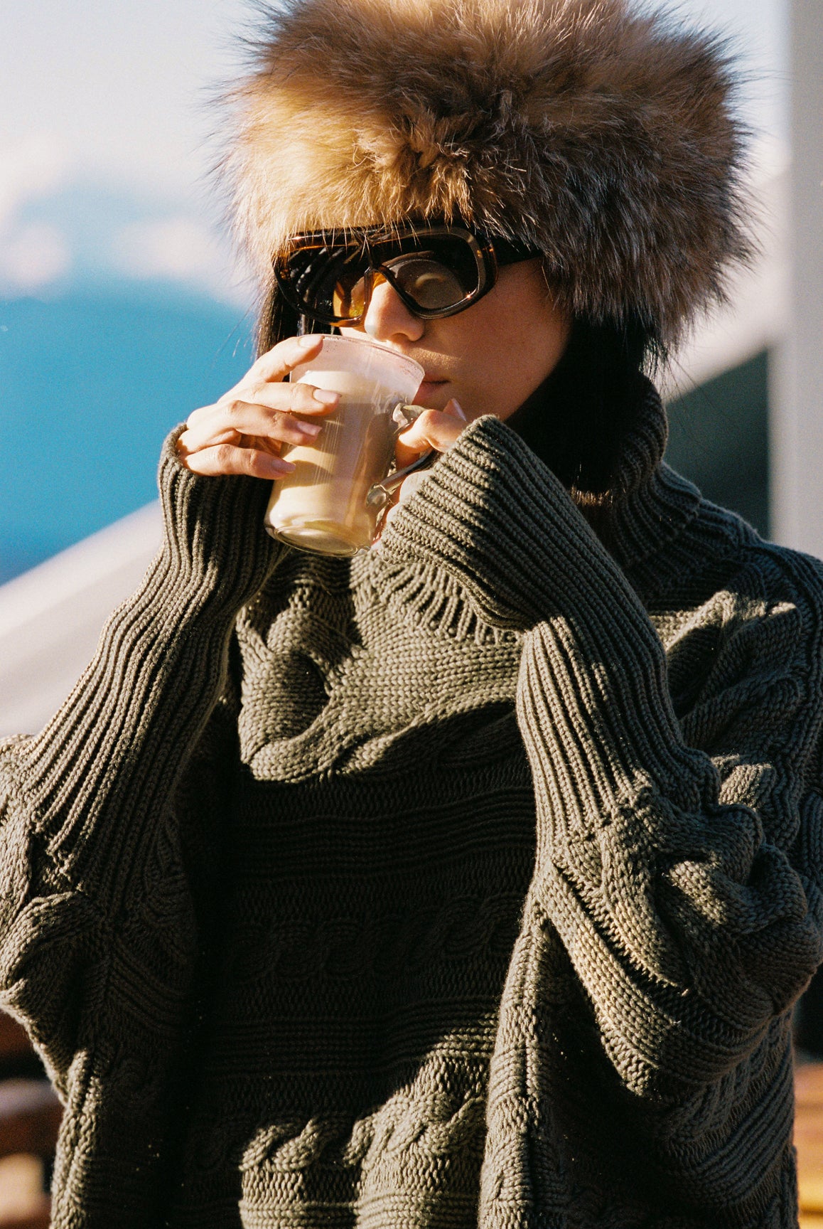 Cable Knit Cape Sweater