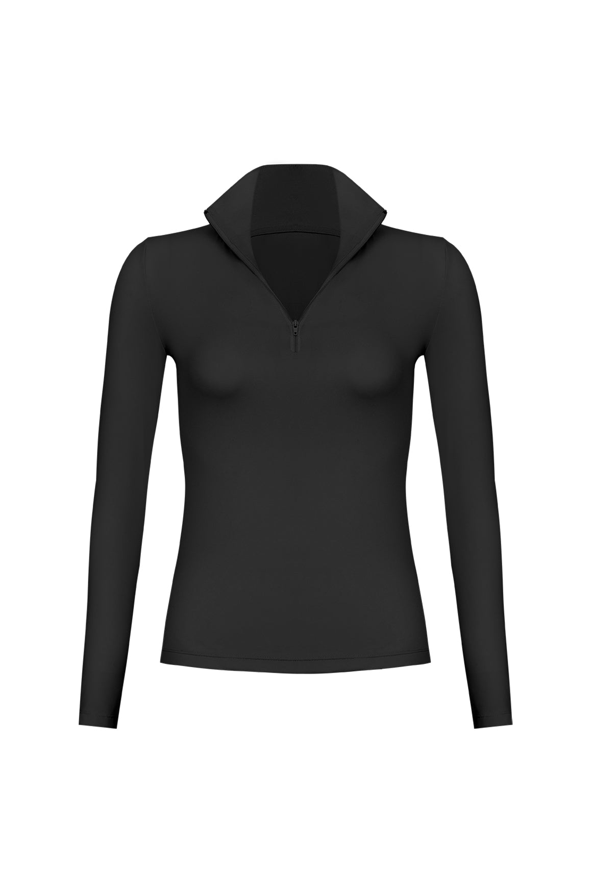 a Long Sleeve Half Zip Top | WISKII Active | Black