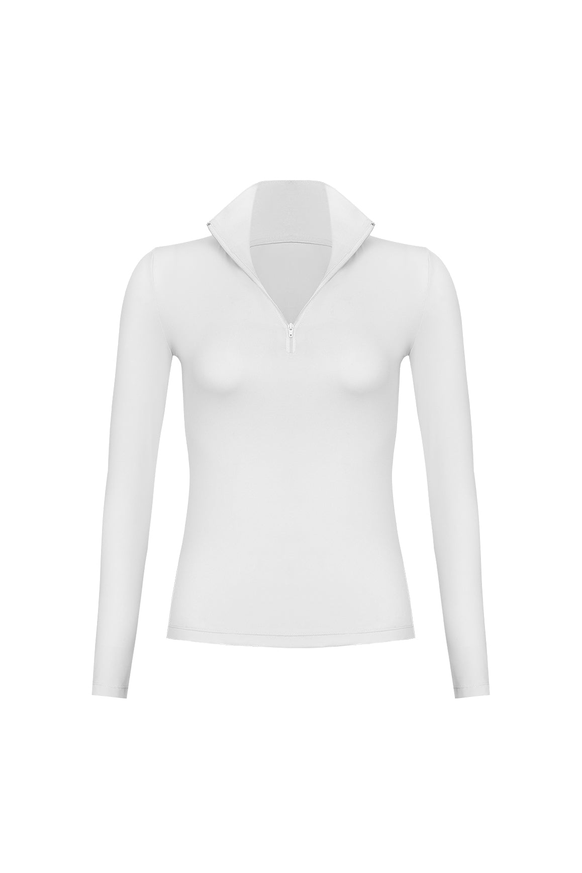 a Long Sleeve Half Zip Top | WISKII Active | Ivory