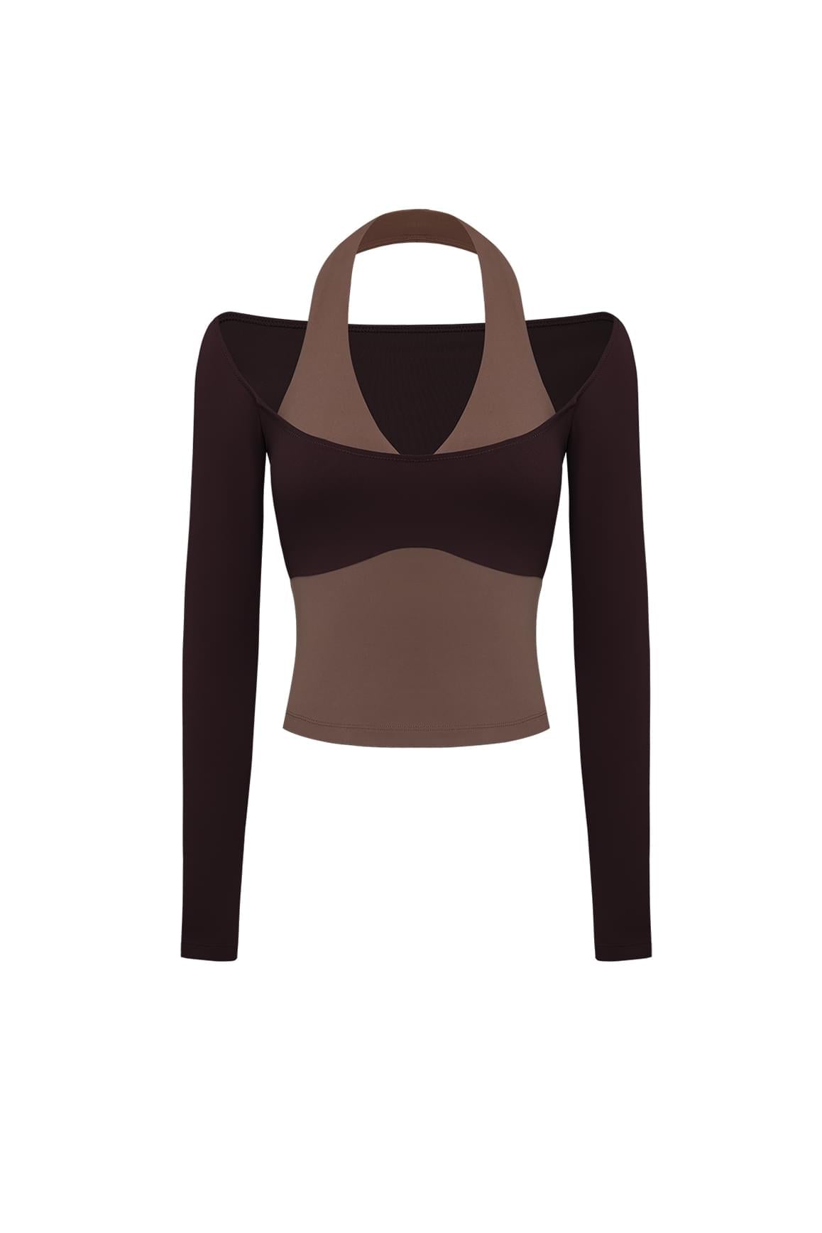 Colorblock One-Piece Long Sleeve Top - WISKII - Shirts & Tops