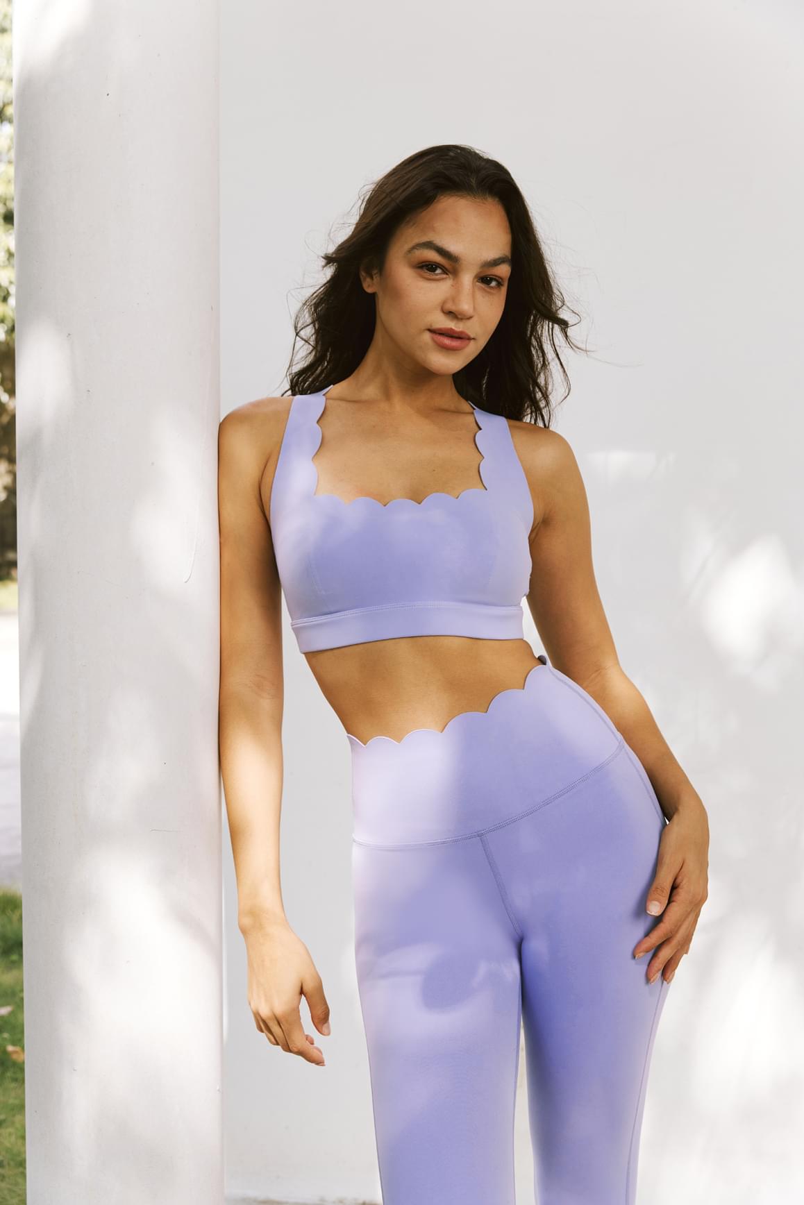 Cross Back Sports Bra - WISKIIWS201lavenderfrostS
