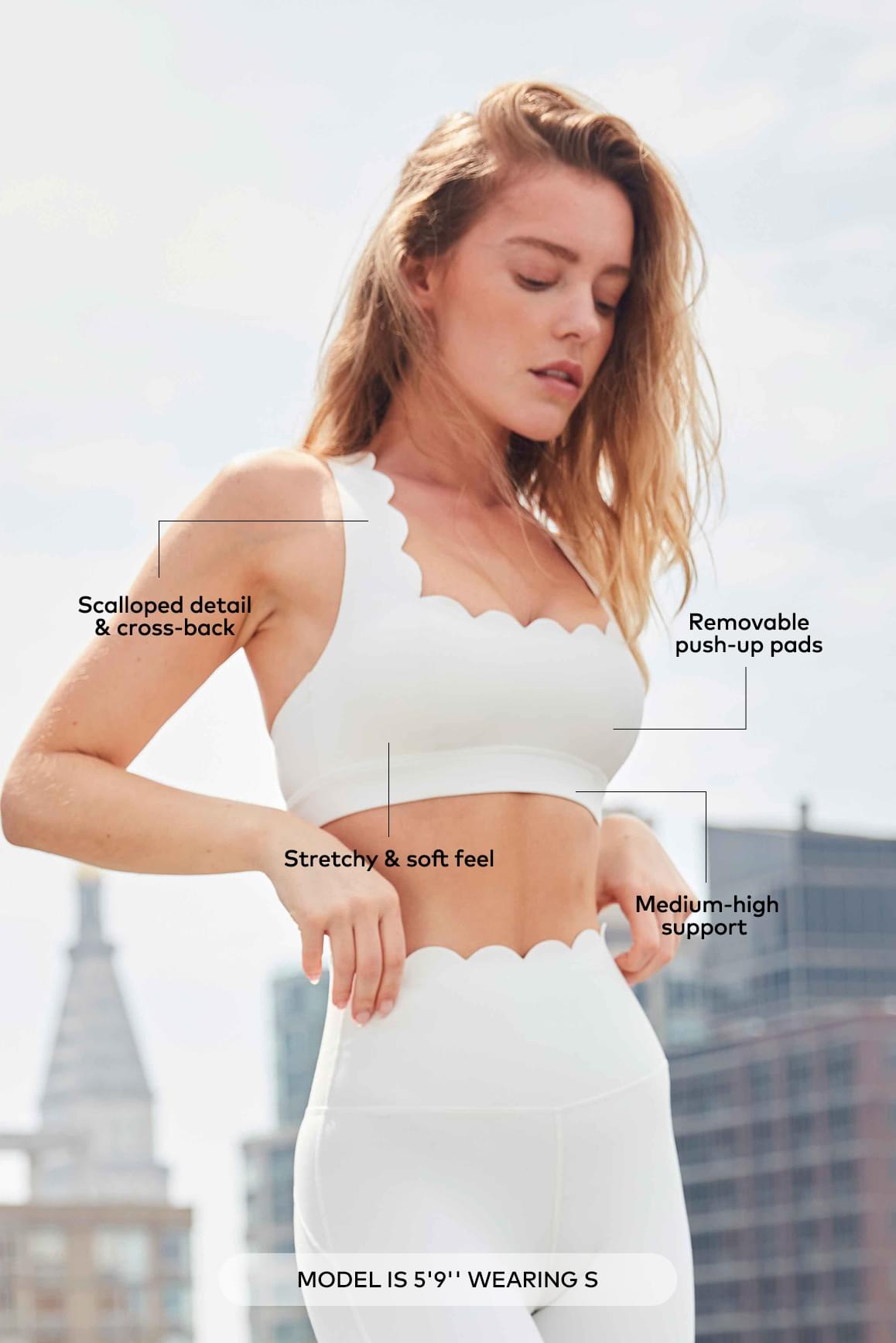 Cross Back Sports Bra - WISKIIWS201ivoryS