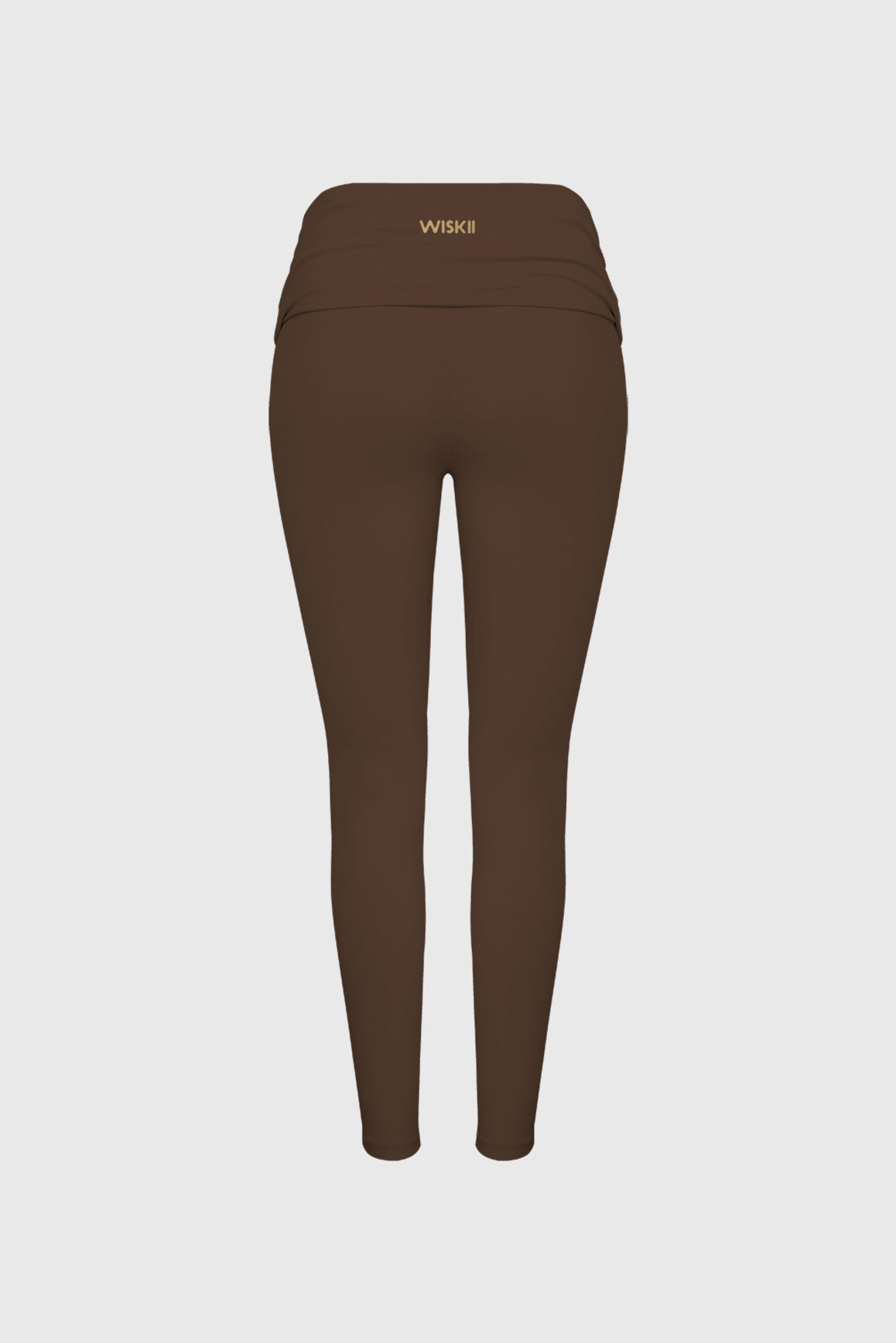 Draped Fold-Over Low-Rise Scrunch Leggings - WISKII - Leggings