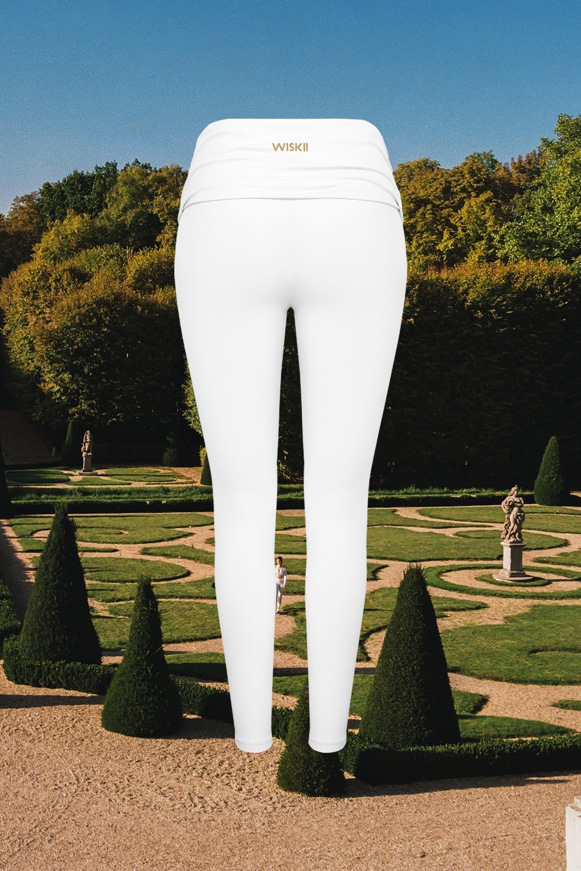 Draped Fold-Over Low-Rise Scrunch Leggings - WISKII - Leggings