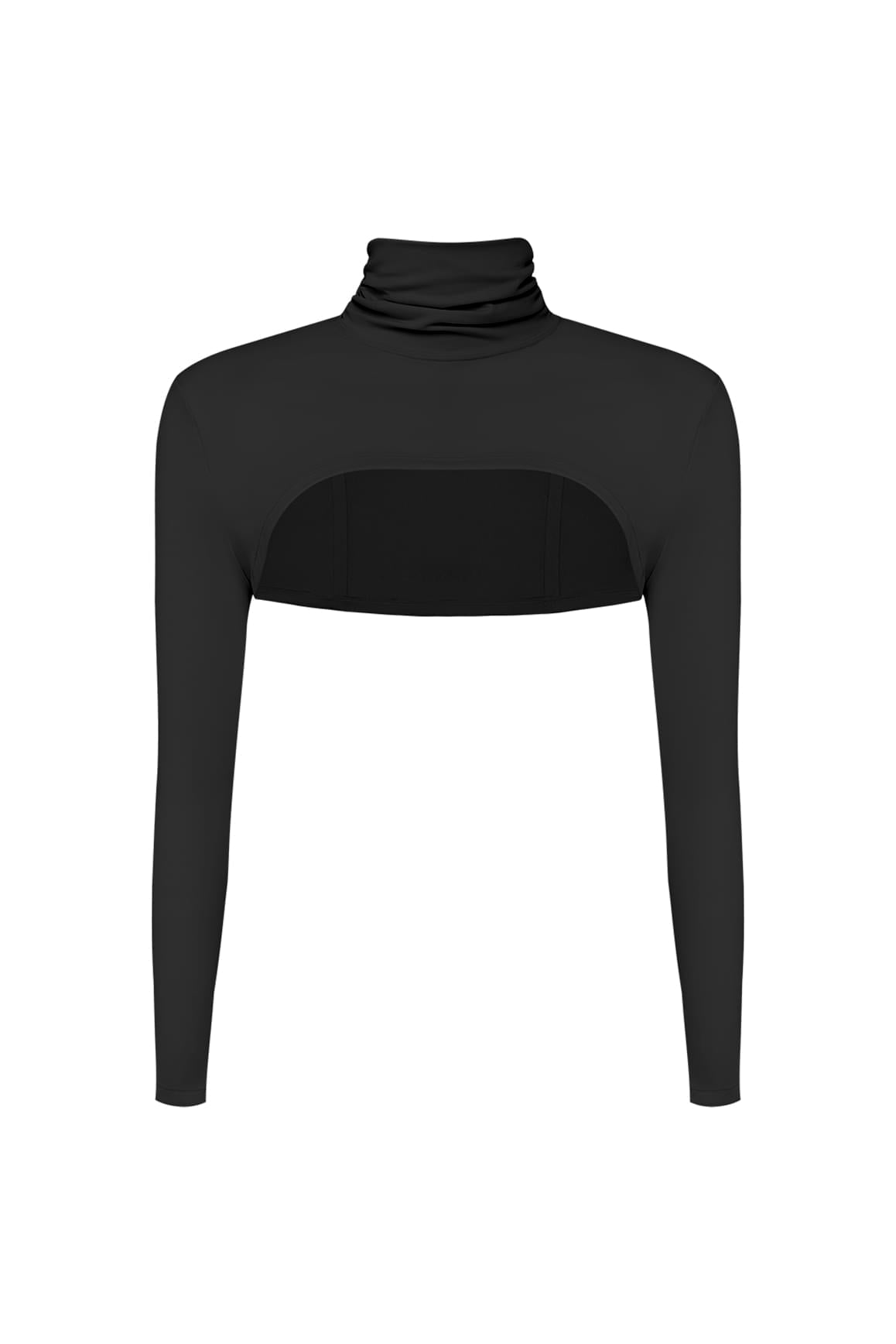 Long Sleeve High Neck Layering Top - WISKIIWS520blackS