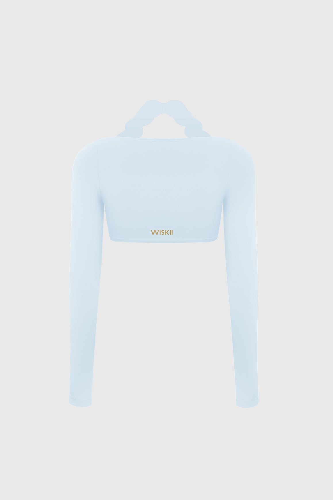 Long Sleeve Scallop Crop Top - WISKII - Crop Tops