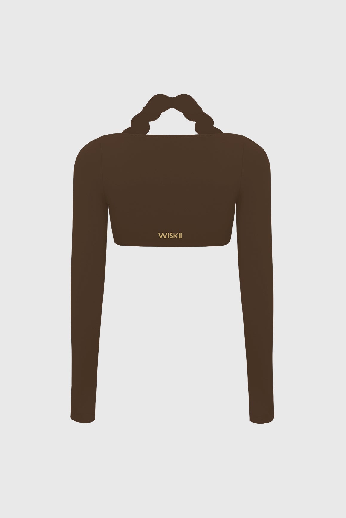 Long Sleeve Scallop Crop Top - WISKII - Crop Tops