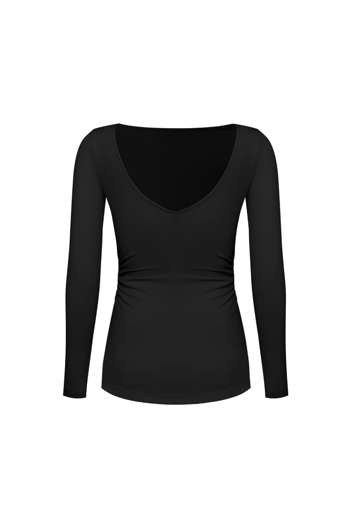 Long Sleeve V-Back Top - WISKIIWS507blackS