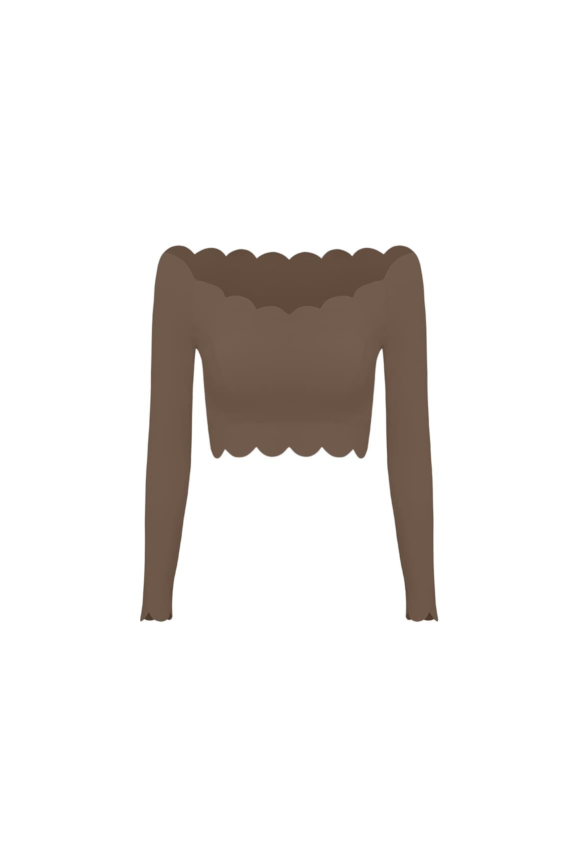 Off Shoulder Long Sleeve Crop Top - WISKII - Crop Tops