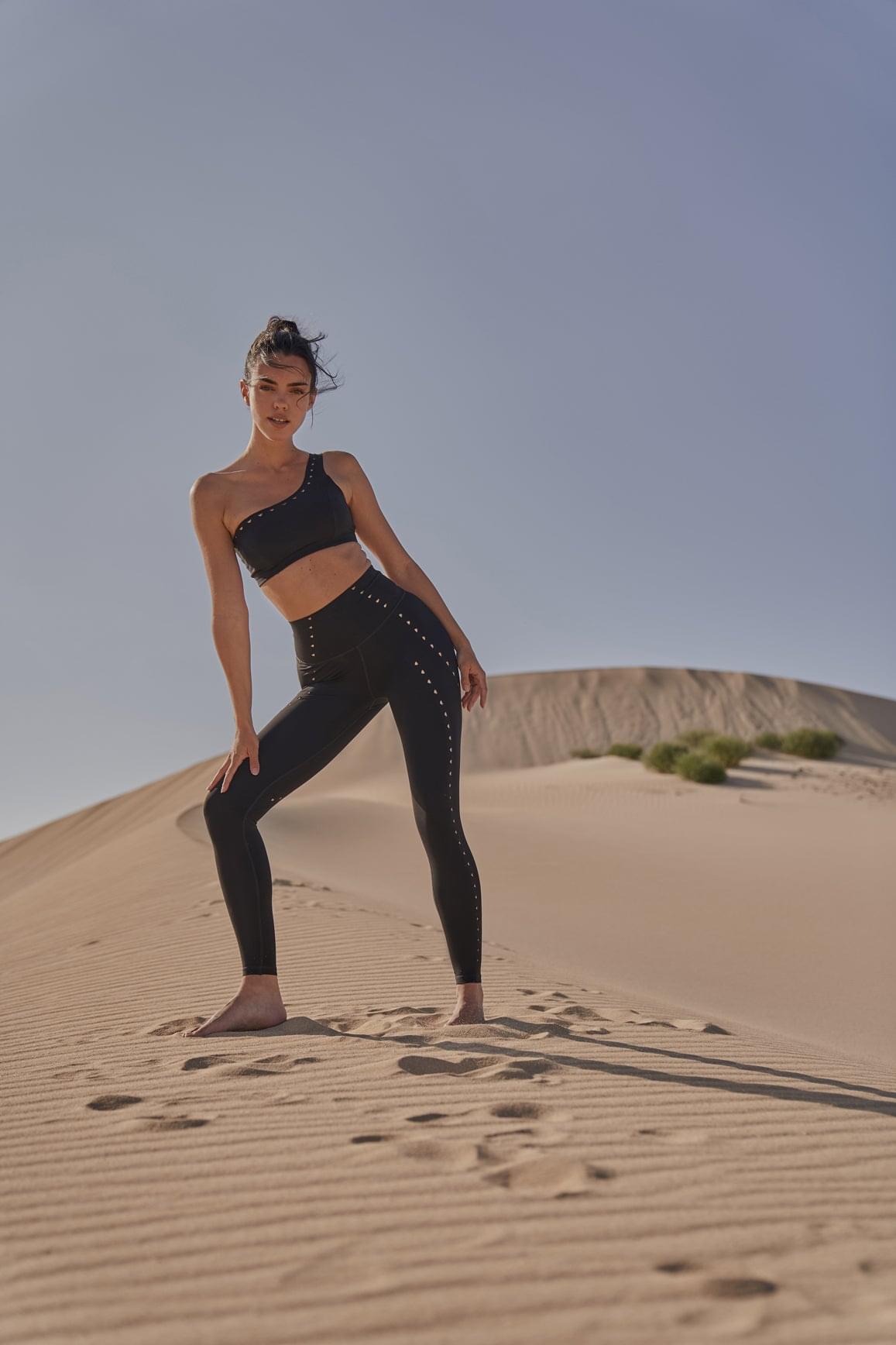 One-shoulder Laser Cut Sports Bra - WISKIIWS275blackS