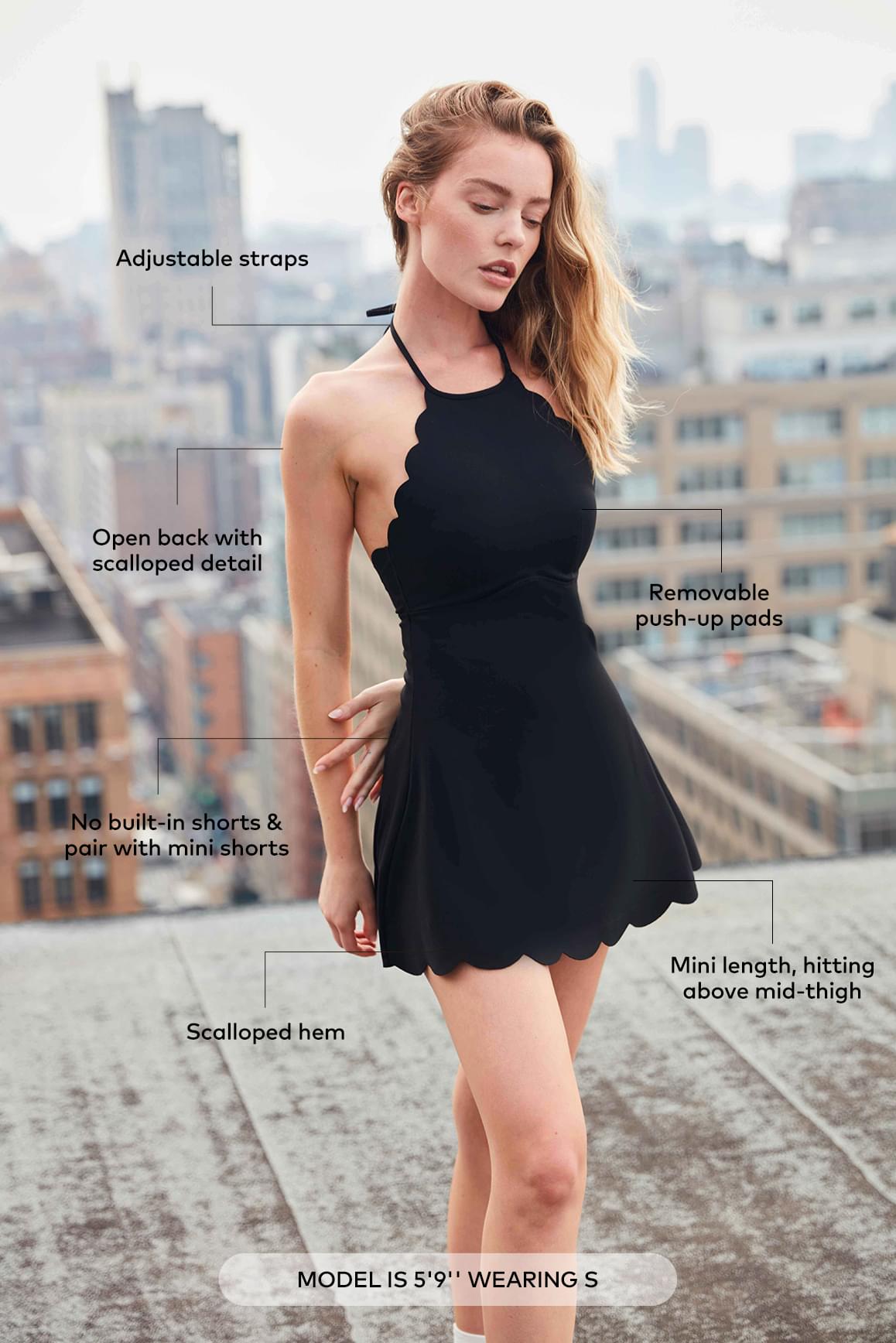Open Back Tennis Dress - WISKIIWS209blackS
