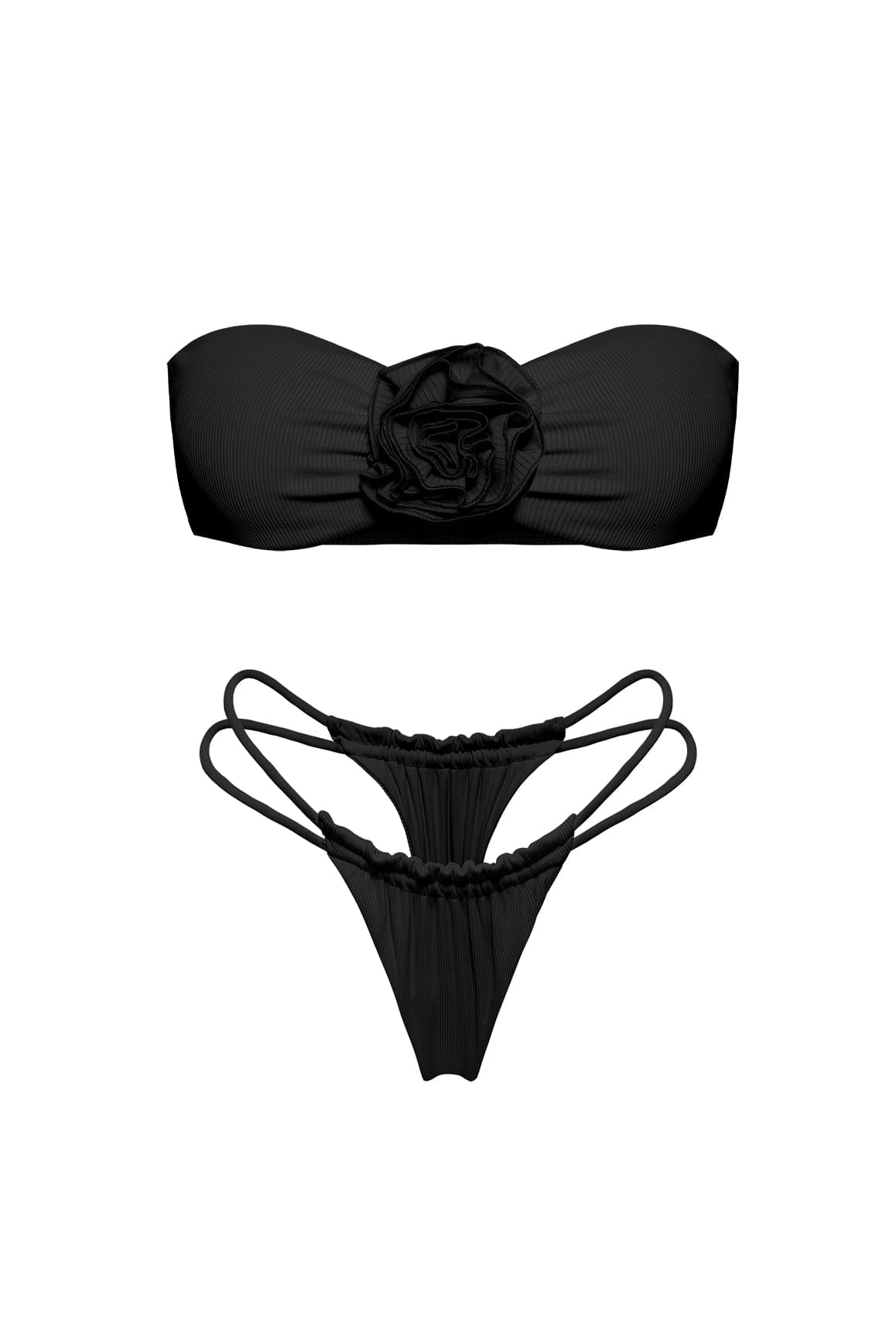 Riviera Floral Strapless Bikini Set - WISKIIWS465468blackS