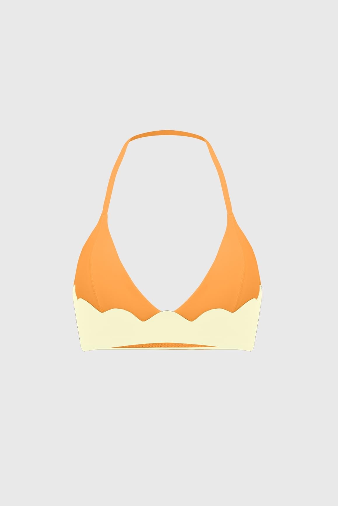Riviera Scallop Contrast Halter Bra - WISKII - Sports Bra