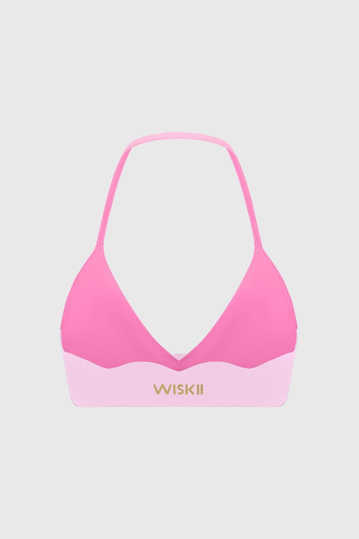 Riviera Scallop Contrast Halter Bra - WISKII - Sports Bra
