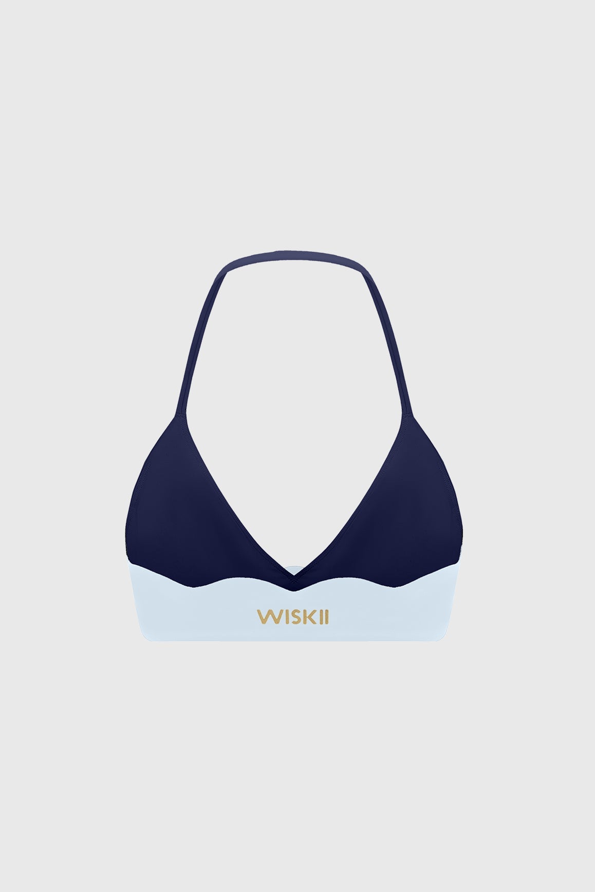 Riviera Scallop Contrast Halter Bra - WISKII - Sports Bra