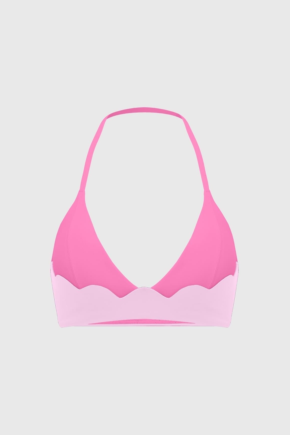 Riviera Scallop Contrast Halter Bra - WISKII - Sports Bra
