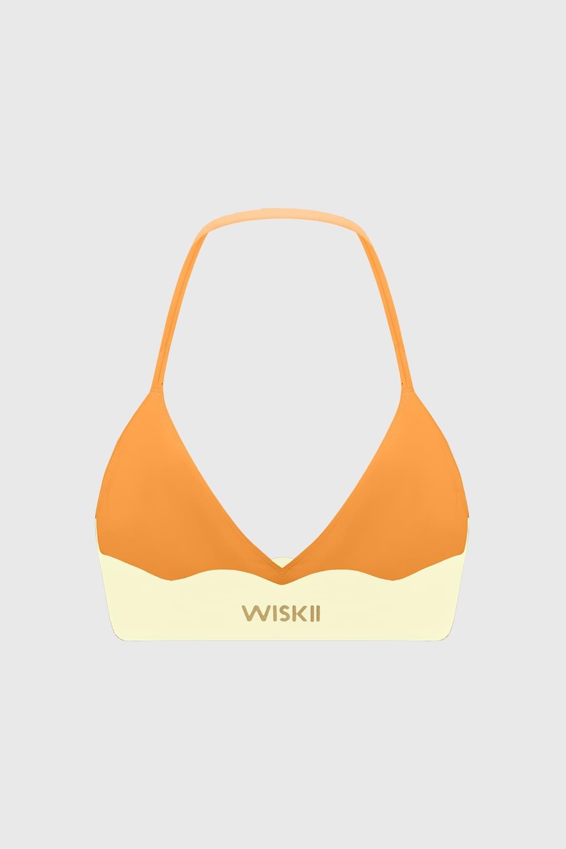 Riviera Scallop Contrast Halter Bra - WISKII - Sports Bra